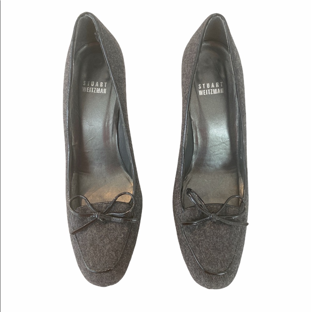 Stuart Weitzman tweed grey heels shoes size 7.5